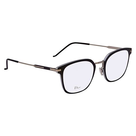 DIOR Matte Silver Men's Square Eyeglasses AL13.9O0T51